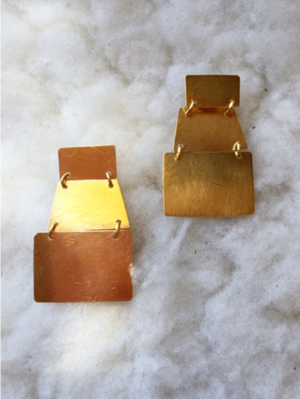 Annie Costello Brown ACB gold stak earrings